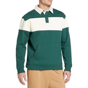 DSG RUGBY GREEN WITH CREAM STRIP XL NEW WITH TAGS NEVER WORN